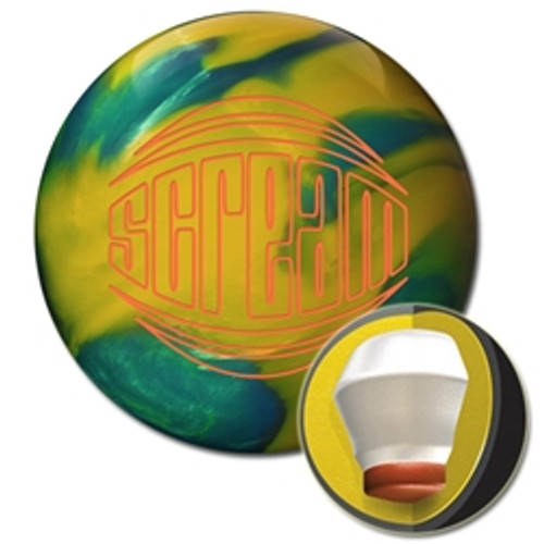 Roto Grip Scream Gold/Teal Bowling Ball with Core Design