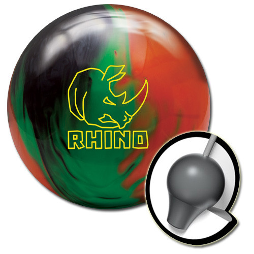 Brunswick Rhino (Black/Green/Orange) Bowling Ball - 123Bowl