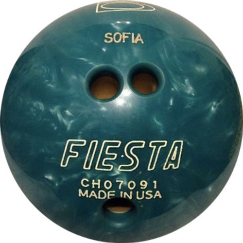 Brunswick Teal Fiesta Bowling Ball - Drilled