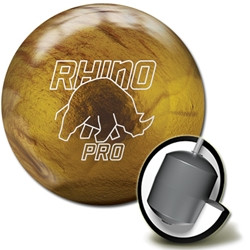 Brunswick Vintage Gold Rhino Pro Bowling Ball with core design