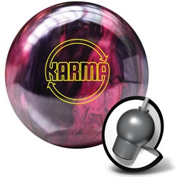 Brunswick Karma Purple / Pink Pearl Bowling Ball with Core Design