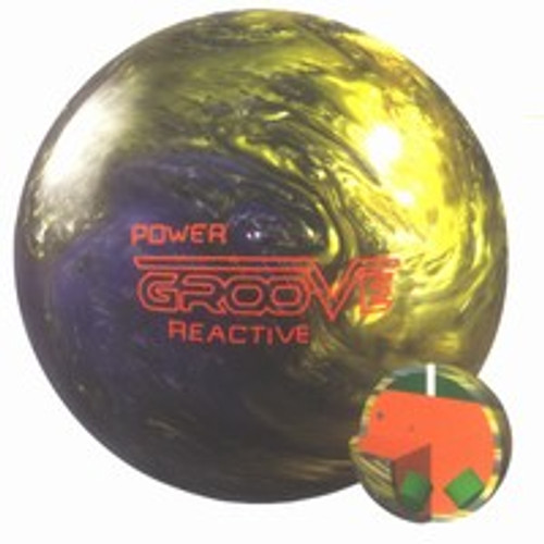 Brunswick Power Groove Chrome/Yellow Bowling Ball with Core Design