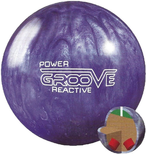 Brunswick Power Groove Ice Blue Pearl Bowling Ball with Core Design