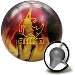 Brunswick Rhino Red / Black / Gold Pearl Bowling Ball with Core Design