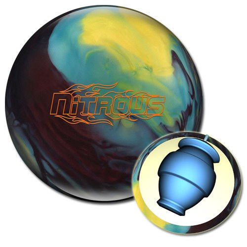 Columbia 300 Nitrous Black Cherry/Yellow/Blue Bowling Ball - 123Bowl