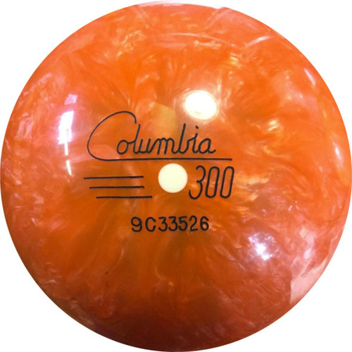 Columbia 300 Orange Pearl White Dot Bowling Ball