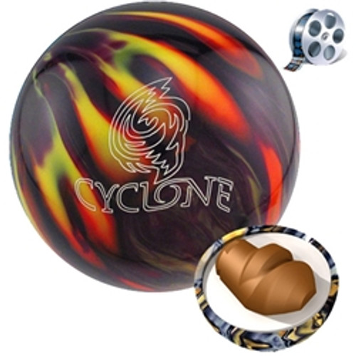 Ebonite Cyclone Black/Gold/Silver Bowling Ball - 123Bowl