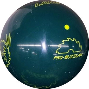 Lane #1 Green Pro-Buzzsaw Bowling Ball - 123Bowl