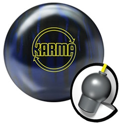 Brunswick Karma Solid Blue / Black Bowling Ball - 123Bowl