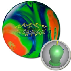Columbia 300 Freeze Blue / Orange / Green Bowling Ball - 123Bowl