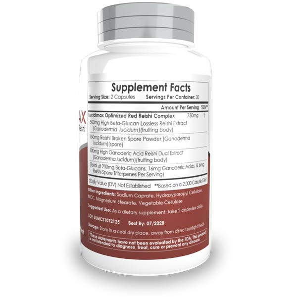 Lucidimax Optimized Reishi Capsules | Advanced Full-Spectrum