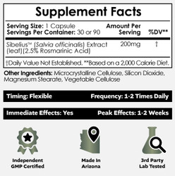 Sibelius™ Sage Capsules | 2.5% Rosmarinic Acid