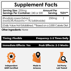 Rhodiola rosea Powder | 3% Rosavins