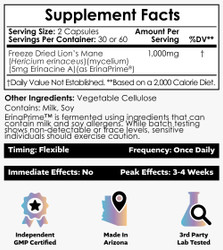 Erinamax Capsules | Liquid Culture Lion's Mane Mycelium