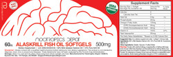 Alaskrill Fish Oil 500mg Softgel Capsules (90% Wild Alaskan Salmon Oil, 10% Pure Krill Oil)
