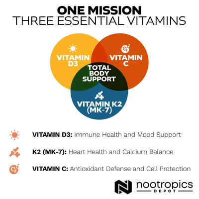 Vitamin D3 + K2 (MK-7) With Vitamin C Tablets