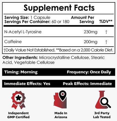 Caffeine + N-Acetyl L-Tyrosine Capsules