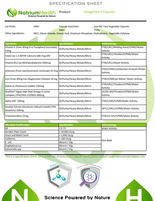 OmegaTAU-V Capsules | Enhanced Uridine + DHA