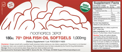 Omega-3 Fish Oil 70% DHA Softgel Capsules