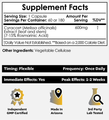 Cyracos Lemon Balm Extract Capsules