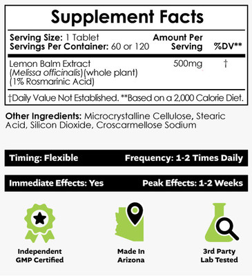 Lemon Balm Extract Tablets