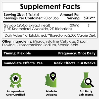 Ginkgo biloba Extract Tablets
