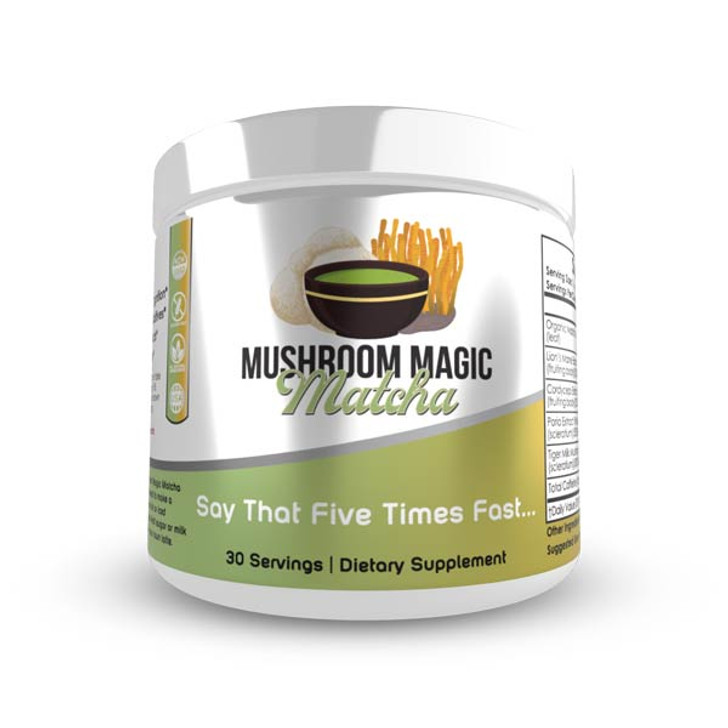 Mushroom Magic Matcha Powder Blend | Functional Mushroom Drink | Energy, Cognition, and Immune Support