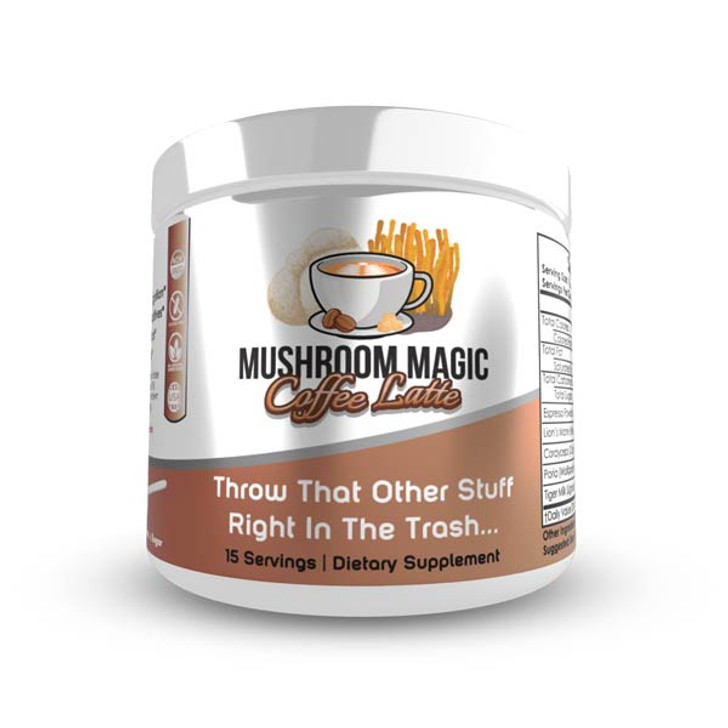 Mushroom Magic Coffee Latte Powder Blend | Functional Mushroom Drink | Energy, Cognition, and Immune Support