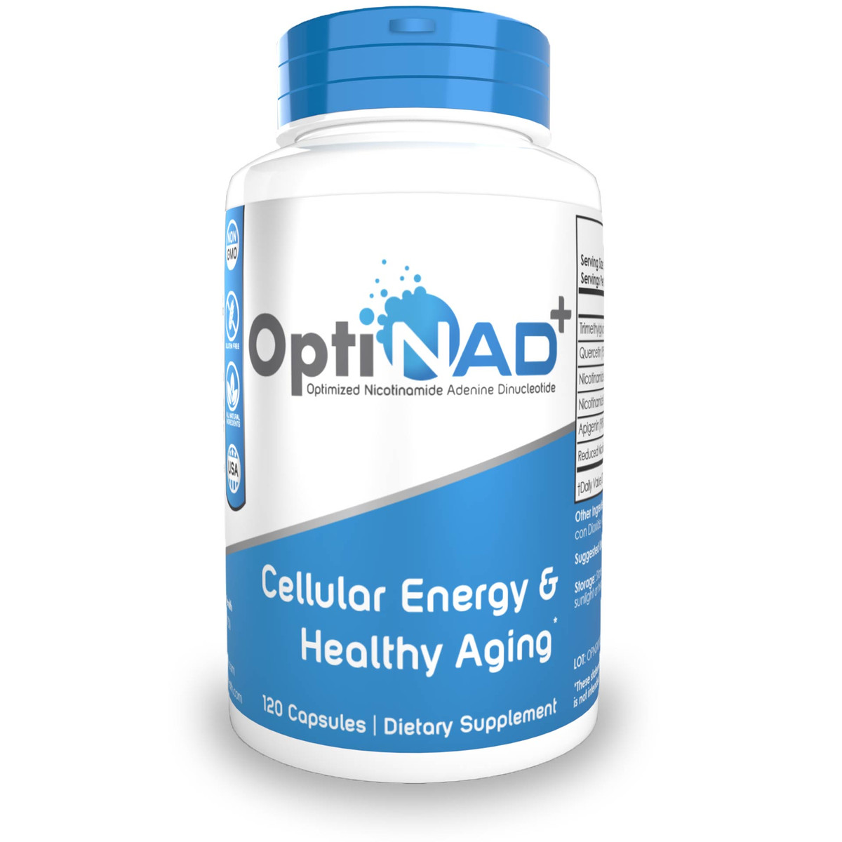 OptiNAD+ | Optimized Nicotinamide Adenine Dinucleotide | NMN, NADH, Nicotinamide Riboside, Apigenin, Quercetin, Trimethylglycine | Cellular Energy & Healthy Aging