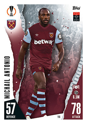 116 Michail Antonio (West Ham United) Topps Match Attax 2023/24