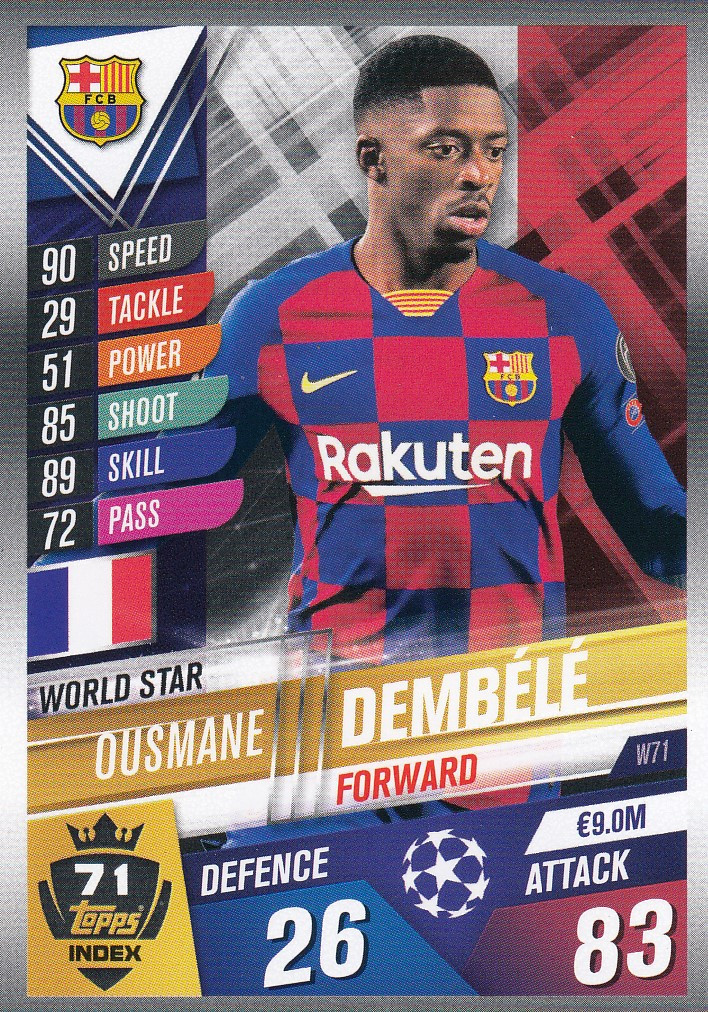 W071 - Ousmane Dembele (Barcelona) - WORLD STAR - Topps Match