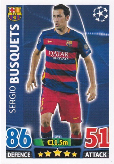 244 Sergio Busquets (Barcelona) Topps Match Attax Champions