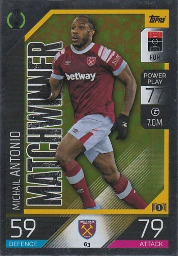 063 Michail Antonio (West Ham United) Topps Match Attax 2022/23