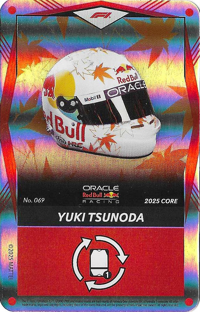 Parallel Ii Red Bull #069 Yuki Tsunoda (Red Bull) - RED FOIL PARALLEL - Mattel 2025 Core ...