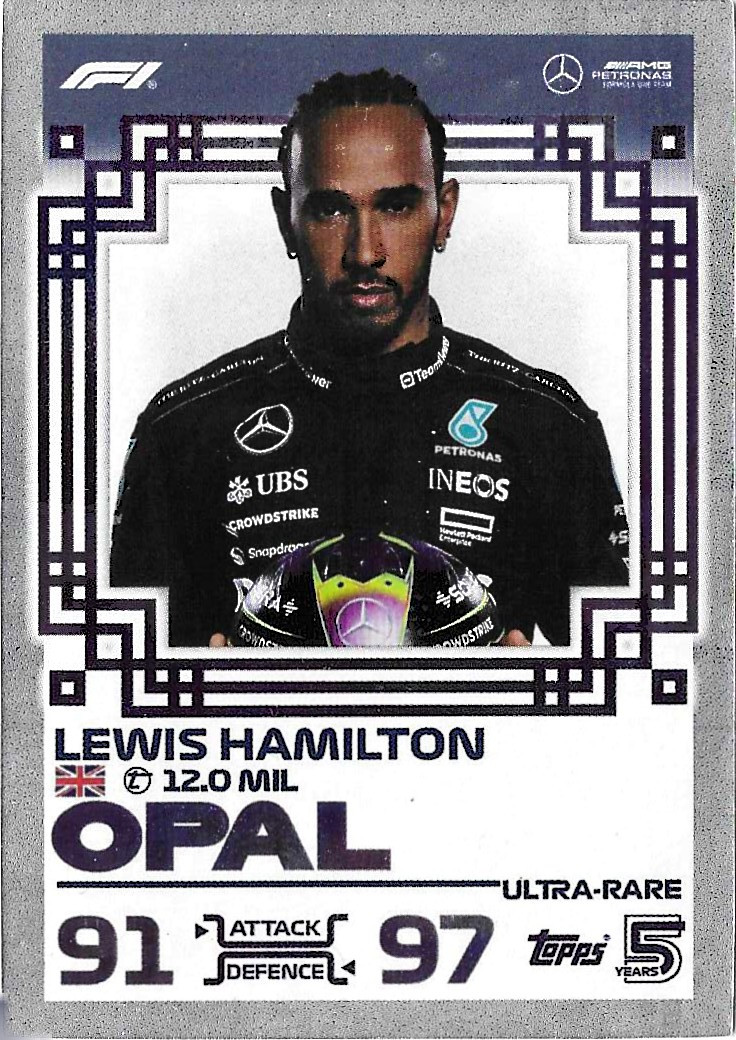 Lewis Hamilton (Mercedes) - OPAL LIMITED EDITION - Topps Turbo Attax ...