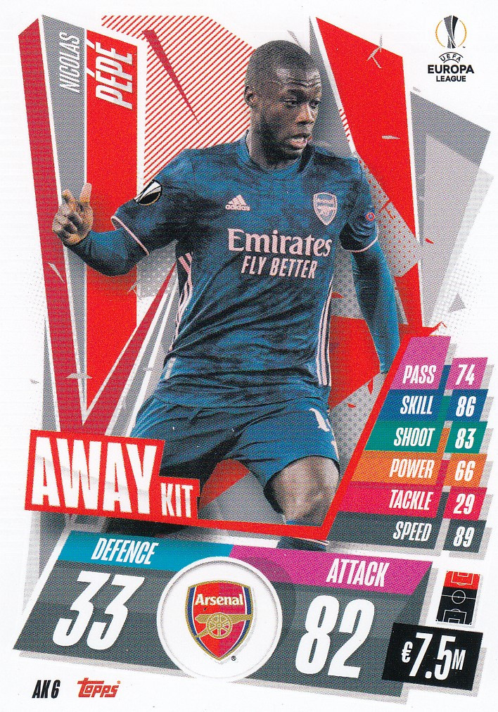 Soccer Pepe Arsenal Kit Arsenal FC Print: Nicolas Pepe's Hanging