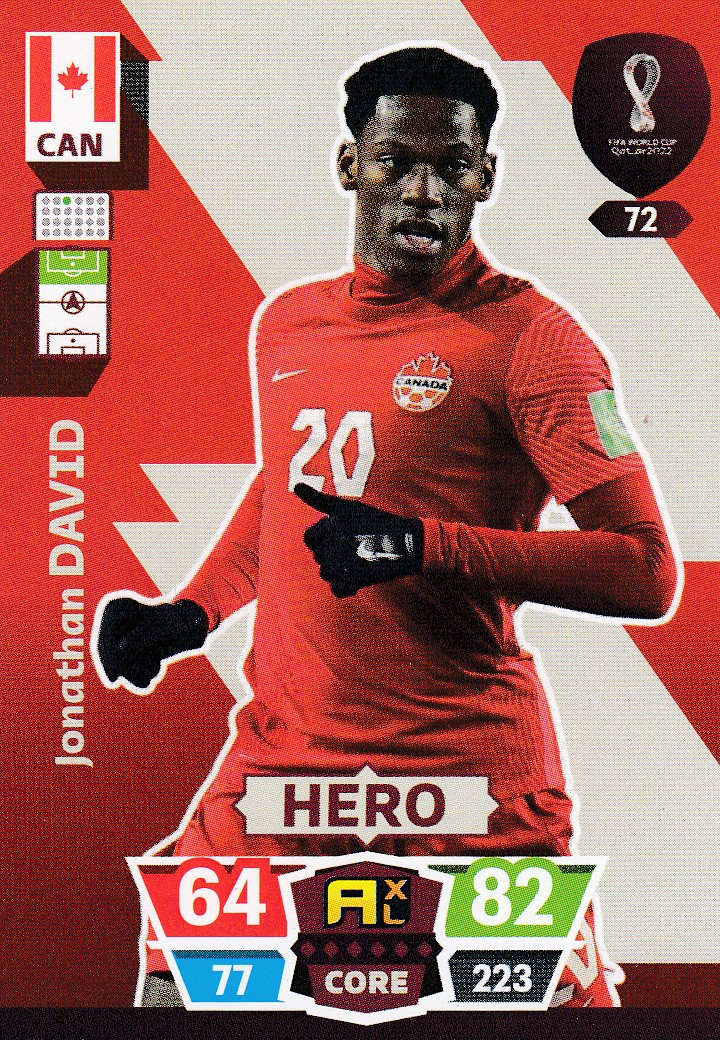 072 Jonathan David (Canada) Panini Adrenalyn XL World Cup Qatar