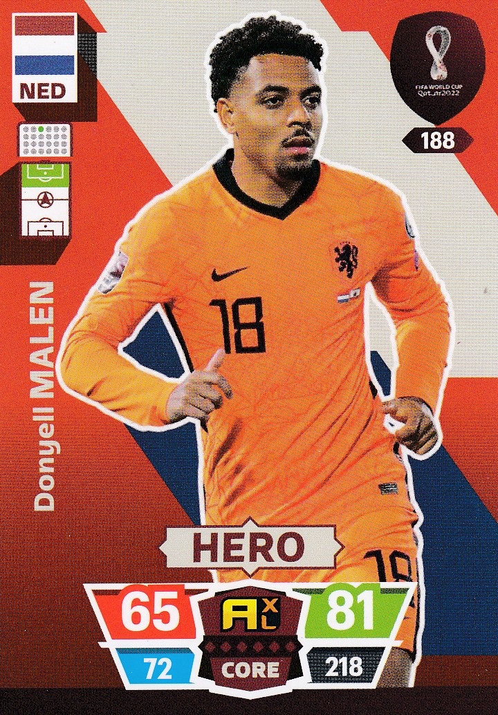 188 Donyell Malen (Netherlands) Panini Adrenalyn XL World Cup