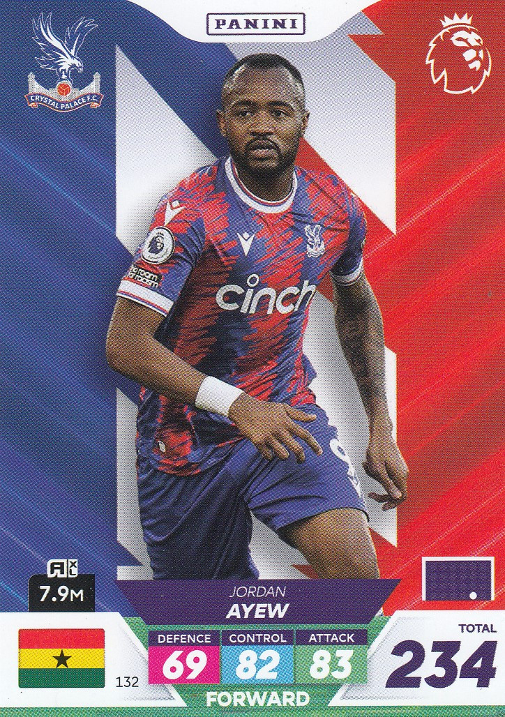 132 Jordan Ayew (Crystal Palace) Panini Adrenalyn XL Premier
