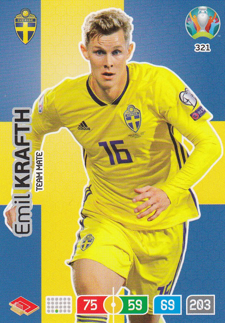 #321 Emil Krafth (Sweden) Adrenalyn XL Euro 2020