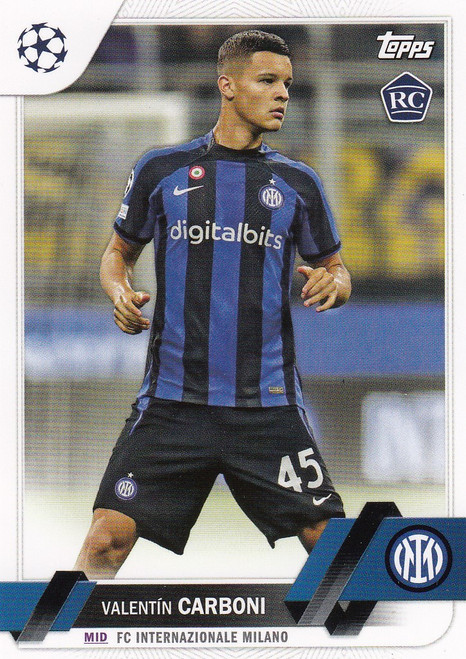 #006 Valentín Carboni (Inter Milan) Topps UEFA Club Competitions Flagship 2022/23