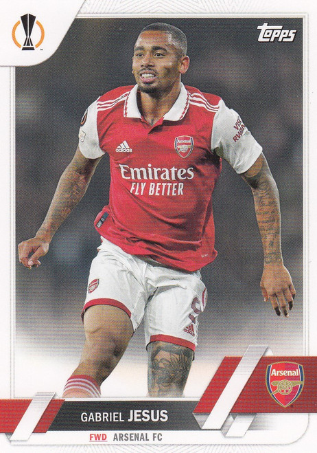 #038 Gabriel Jesus (Arsenal) Topps UEFA Club Competitions Flagship 2022/23