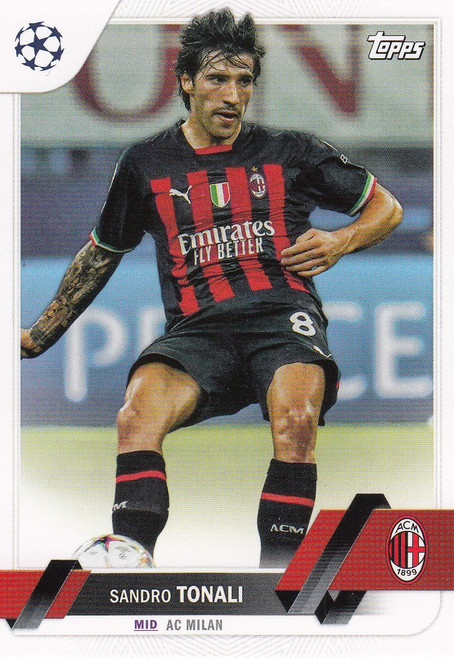 #128 Sandro Tonali (AC Milan) Topps UEFA Club Competitions Flagship 2022/23