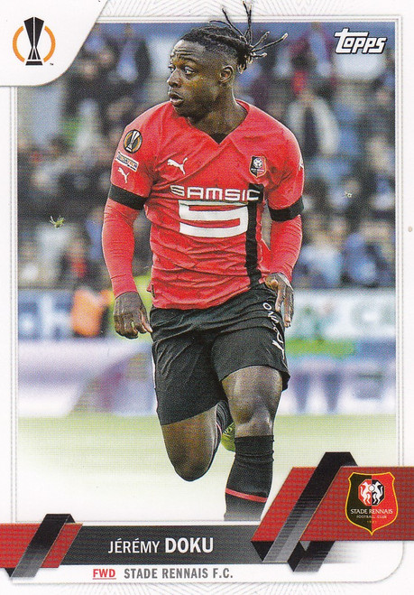 #198 Jérémy Doku (Rennes) Topps UEFA Club Competitions Flagship 2022/23