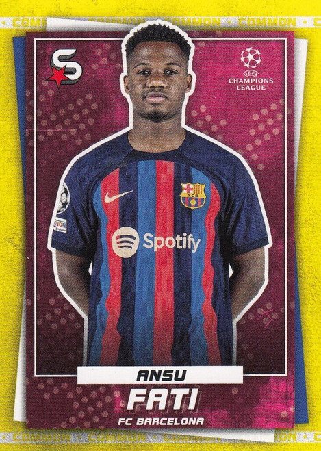 #055 Ansu Fati (Barcelona) - YELLOW PARALLEL (COMMON) - Topps Superstars 2022/23