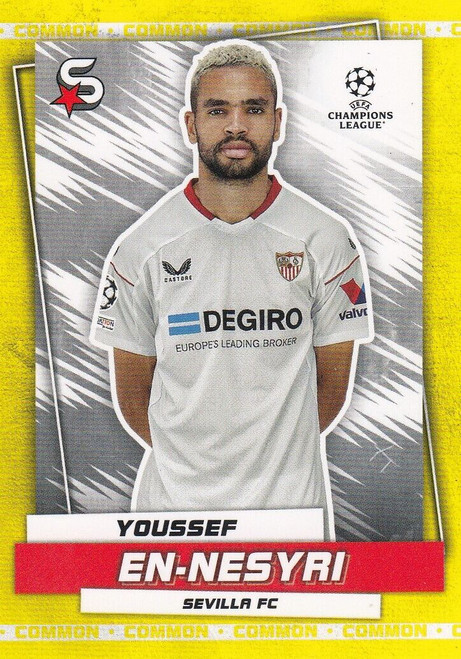 #065 Youssef En-Nesyri (Sevilla) - YELLOW PARALLEL (COMMON) - Topps Superstars 2022/23