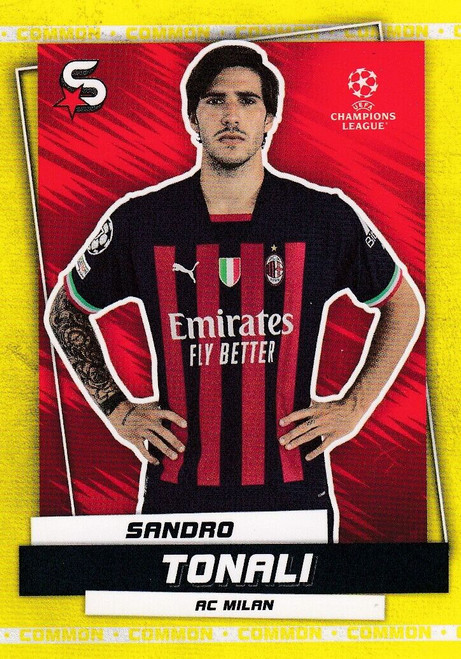 #71 Sandro Tonali (AC Milan) Topps UEFA Football Superstars 2022/23 COMMON CARD
