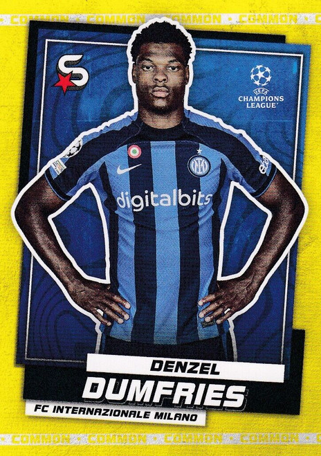 #078 Denzel Dumfries (Inter Milan) - YELLOW PARALLEL (COMMON) - Topps Superstars 2022/23