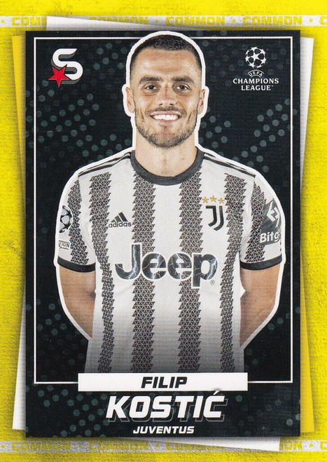 #088 Filip Kostic (Juventus) - YELLOW PARALLEL (COMMON) - Topps Superstars 2022/23