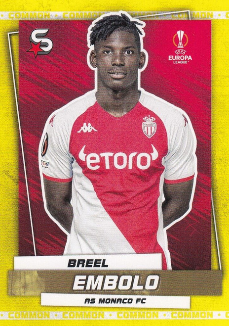 #141 Breel Embolo (AS Monaco) Topps UEFA Football Superstars 2022/23 COMMON CARD